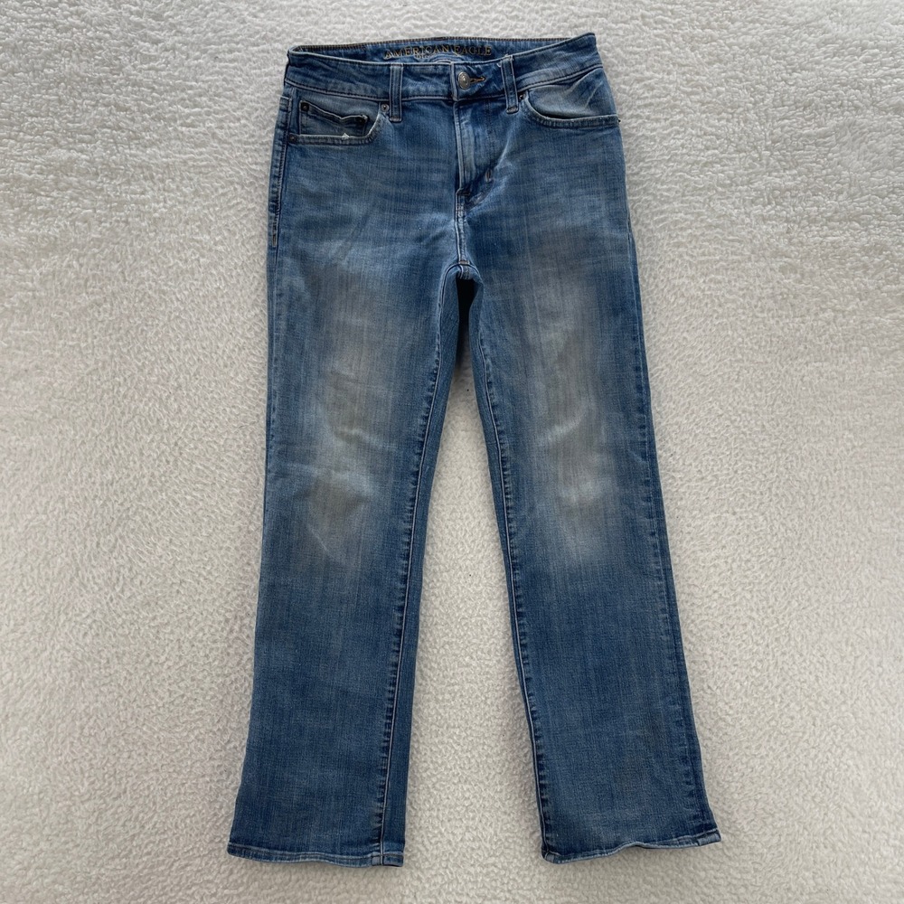American Eagle Jeans Men 29x30 Blue Original Boot Medium Wash Whisker Grunge Y2K